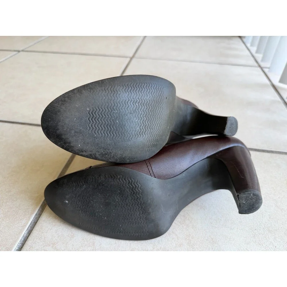 Clarks Scheme Act Brown Leather Suede Ankle Booties Buckle Women's Size 9.5M